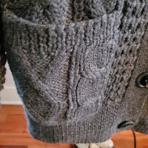Emerson Fry Cozy Cable Cardigan - Alpaca - Charcoal - Picture 10 of 15